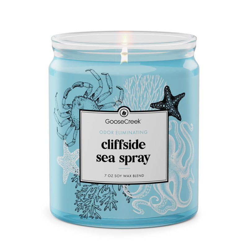 Cliffside Sea Spray Odor Eliminating 7oz Single Wick Candle U0